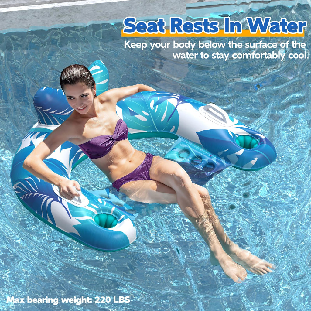 4 Pack Inflatable Pool Floats with Cupholders Y27972