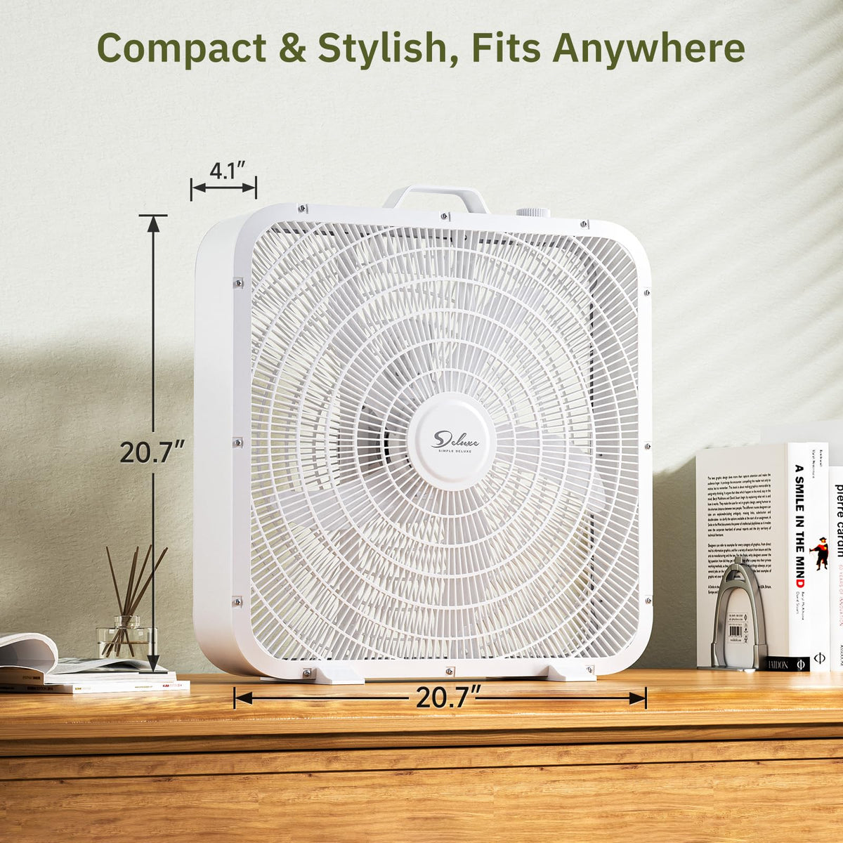 20” White 3-Speed Box Fan with Carry Handle Y638