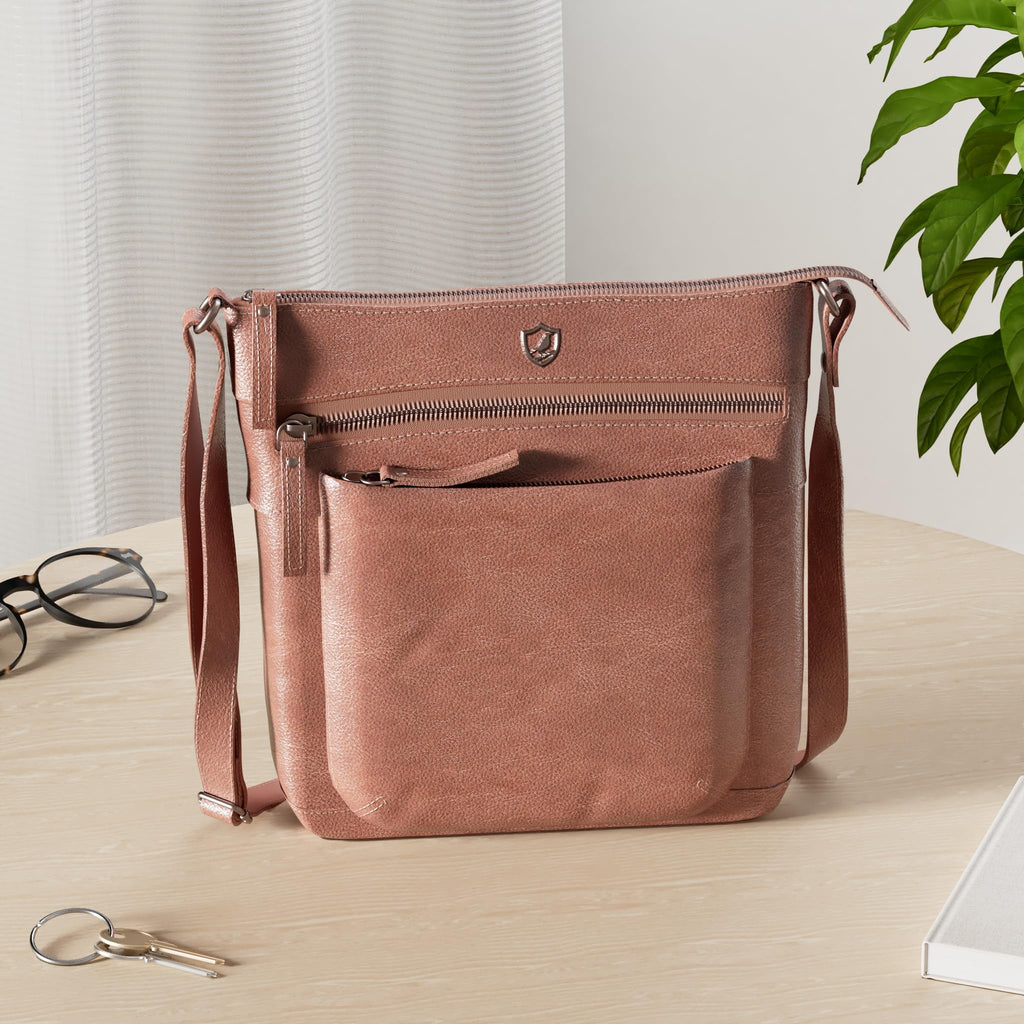 Small Genuine Leather Crossbody Bag with Adjustable Strap J90247