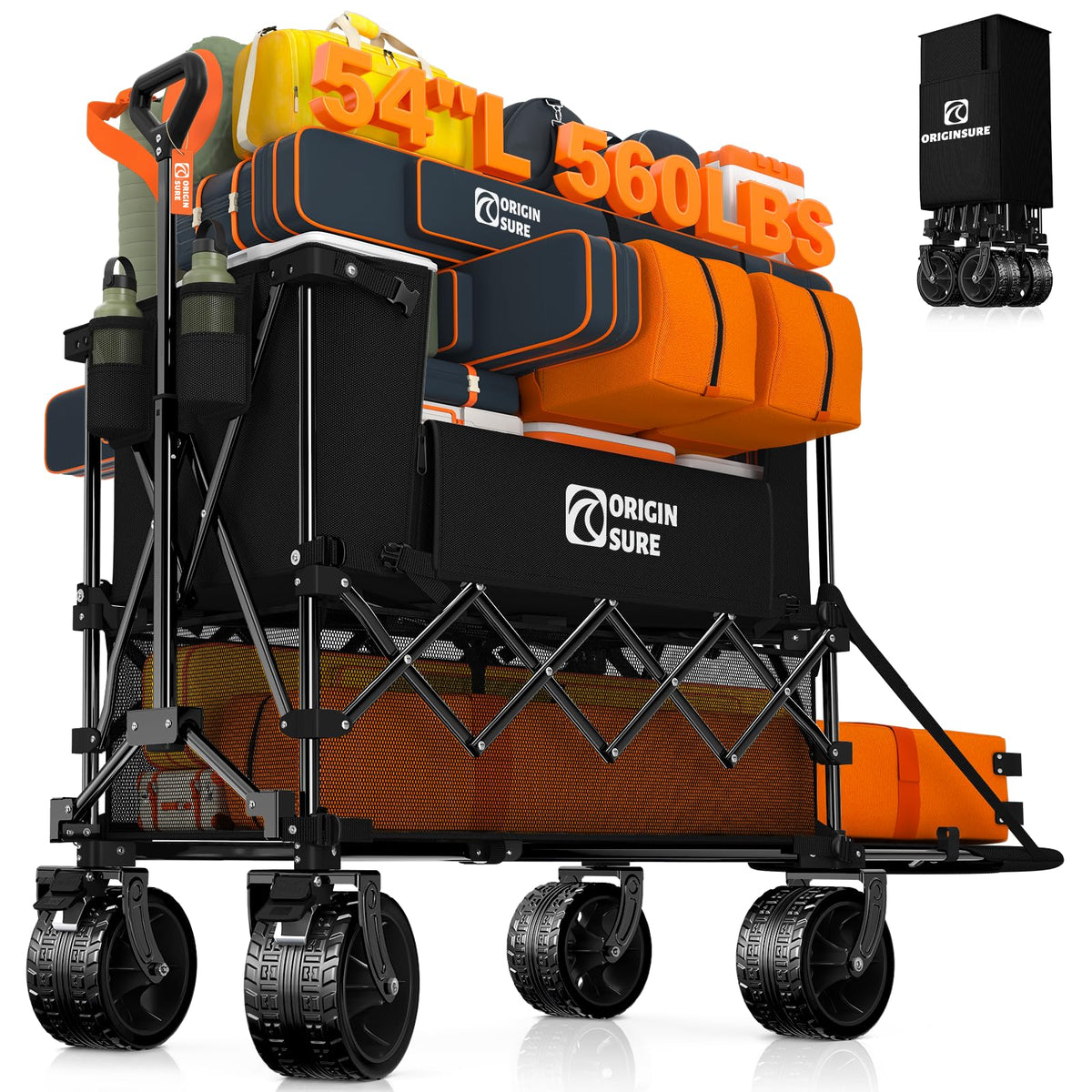 Foldable Double Decker Wagon, 560lbs, Black K56033