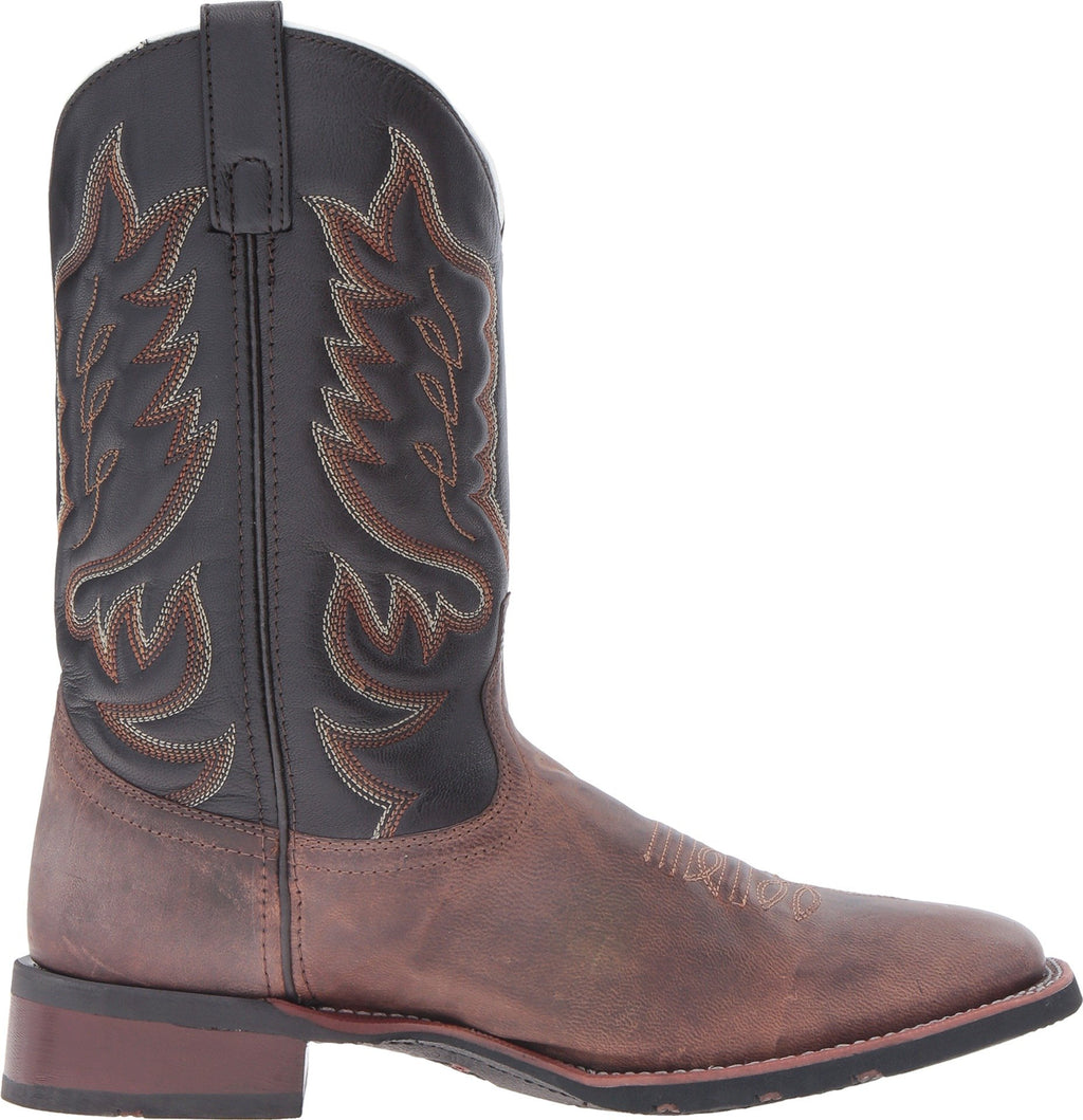 Brown Mid Calf Square Toe Pull On Boots B9274
