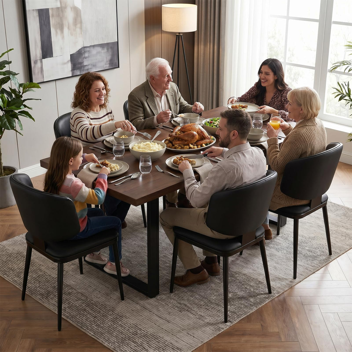 Dining Chairs Set of 4 Faux Leather K953