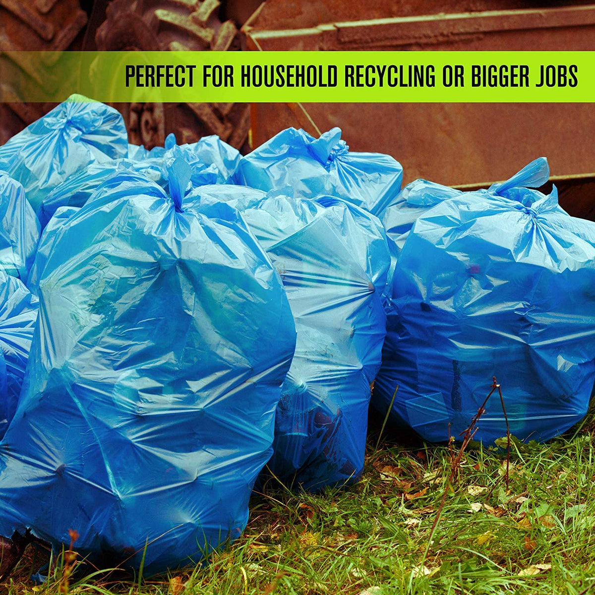 Blue 95-96 Gallon Garbage or Recycling Bags 32 Count K7706