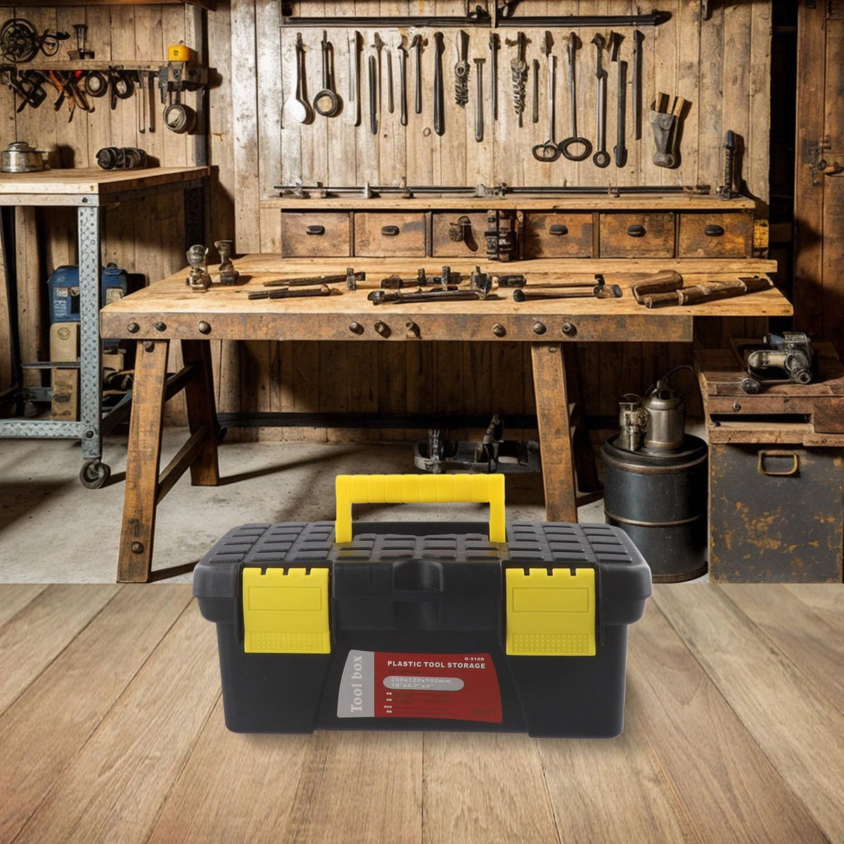 10 Inch Black Plastic Toolbox A50796