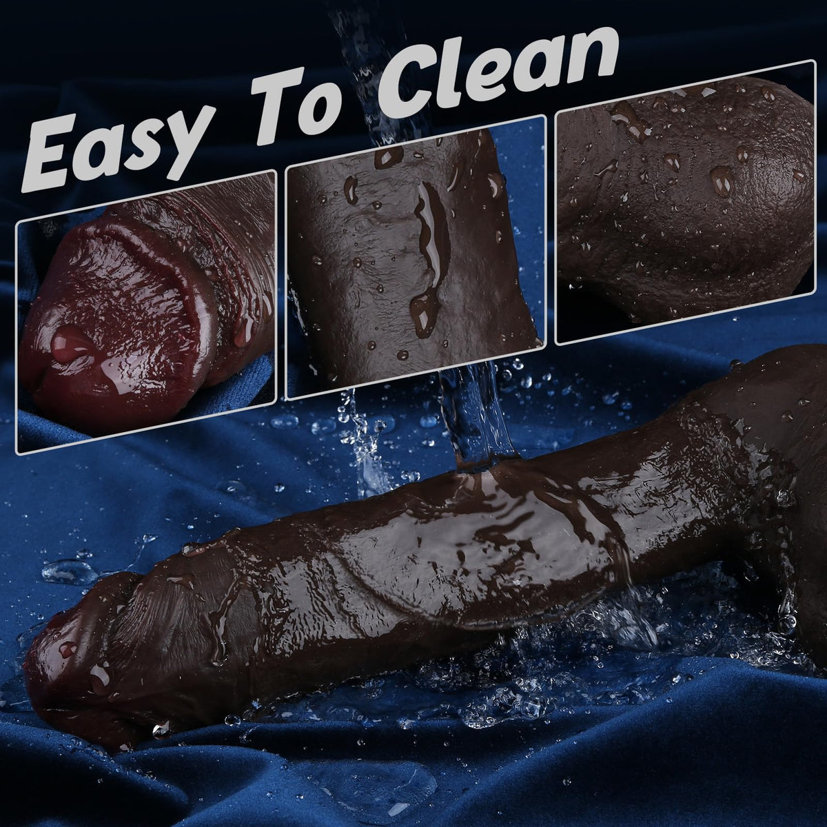 10 Inch Realistic Big Black Dildo B254