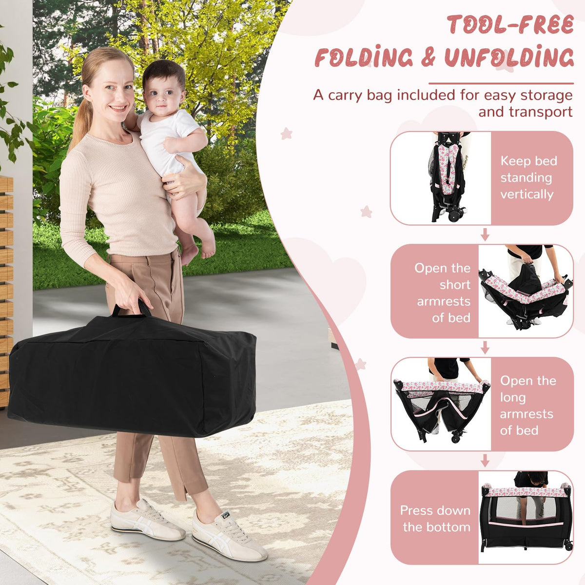 4 in 1 Portable Baby Playpen with Bassinet Q67112