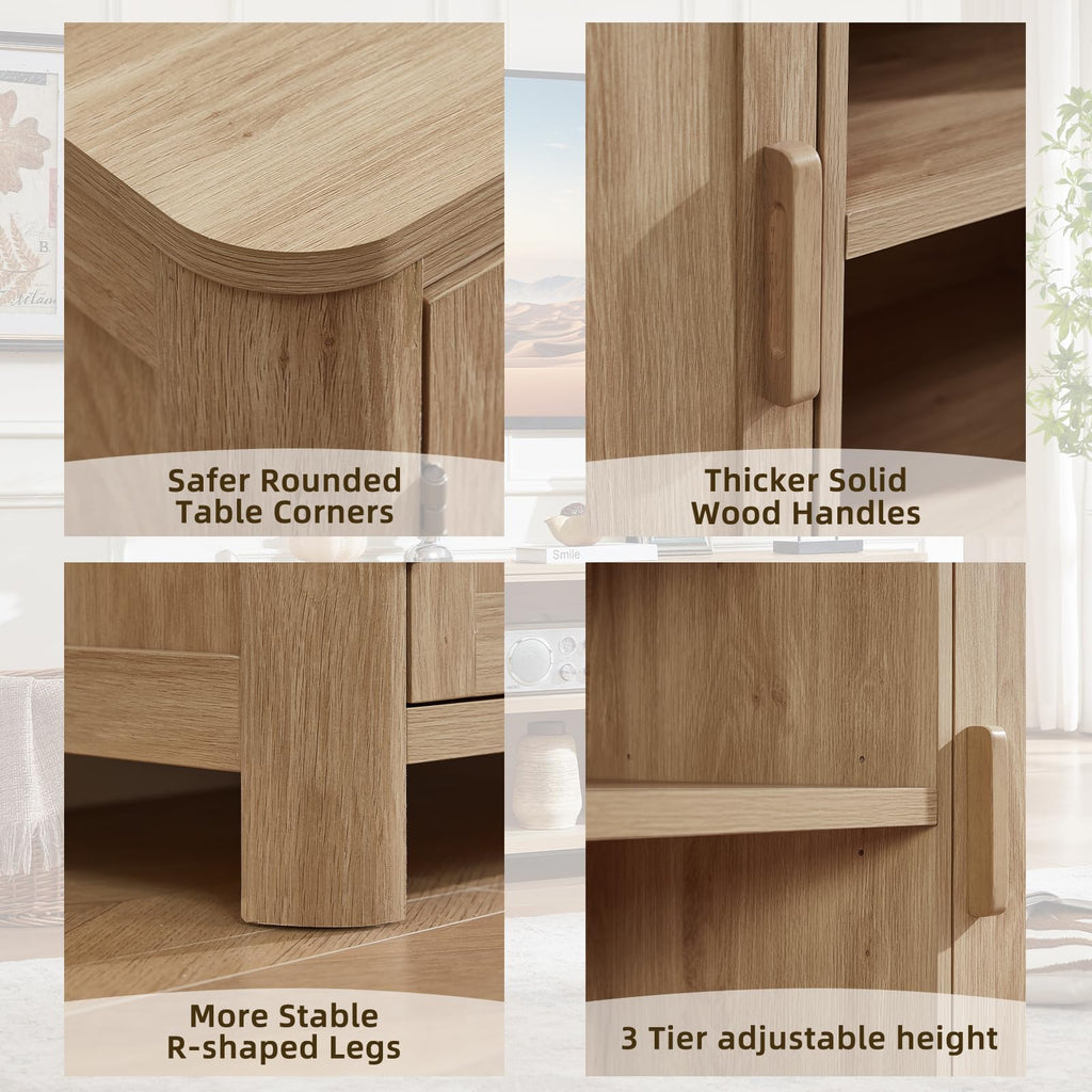 55" Natural Oak Tv Stand T61373