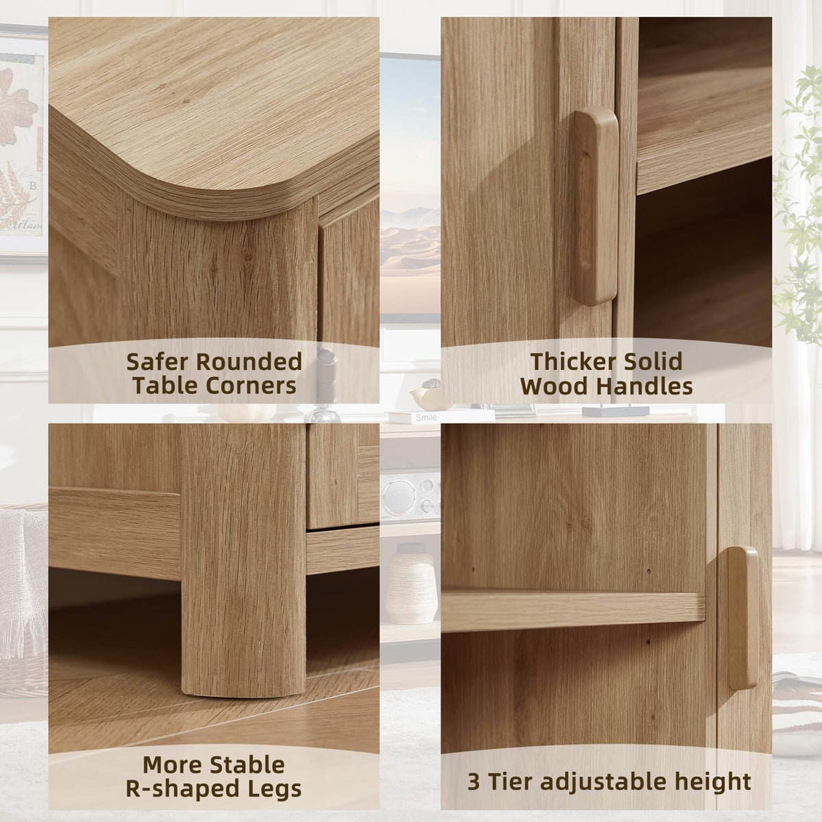 55" Natural Oak Tv Stand T61373