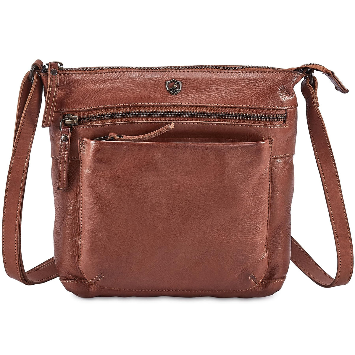 Small Genuine Leather Crossbody Bag with Adjustable Strap J90247