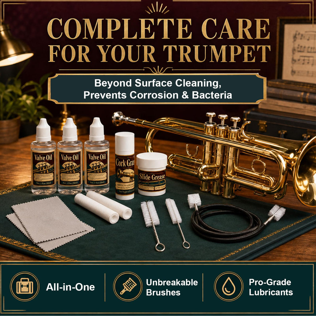 Trumpet Cleaning Kit with Oil, Grease & Brushes D451715