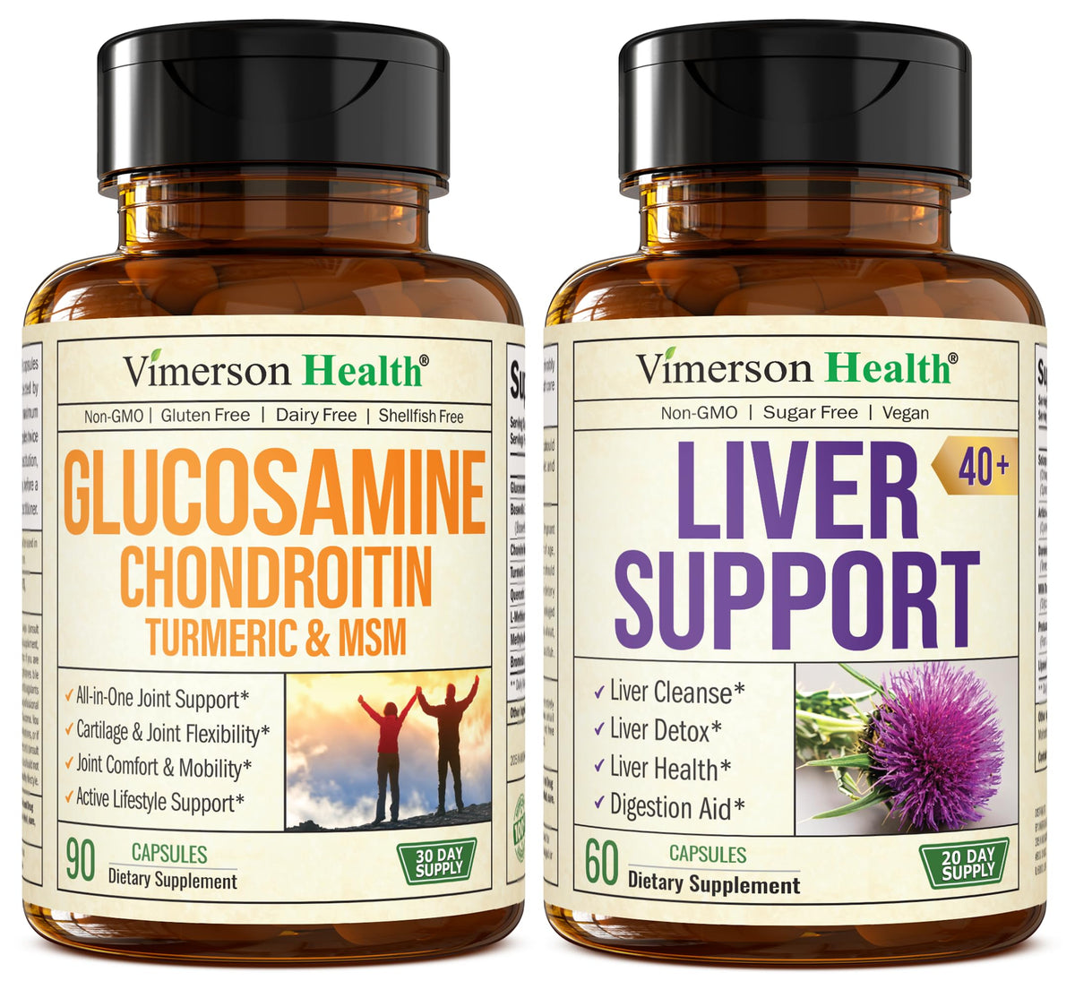 Glucosamine Chondroitin MSM with Turmeric Boswellia & Liver Supplement with Milk Thistle Extract A87247