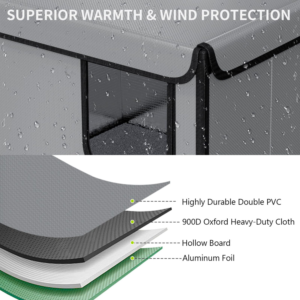 Weatherproof Outdoor Cat House with Thermal Aluminum Foil Z9605