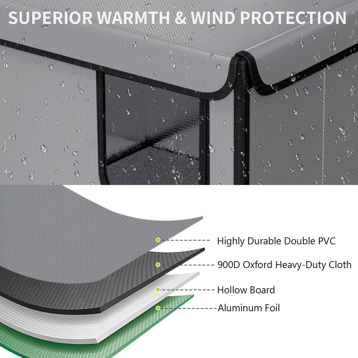 Weatherproof Outdoor Cat House with Thermal Aluminum Foil Z9605