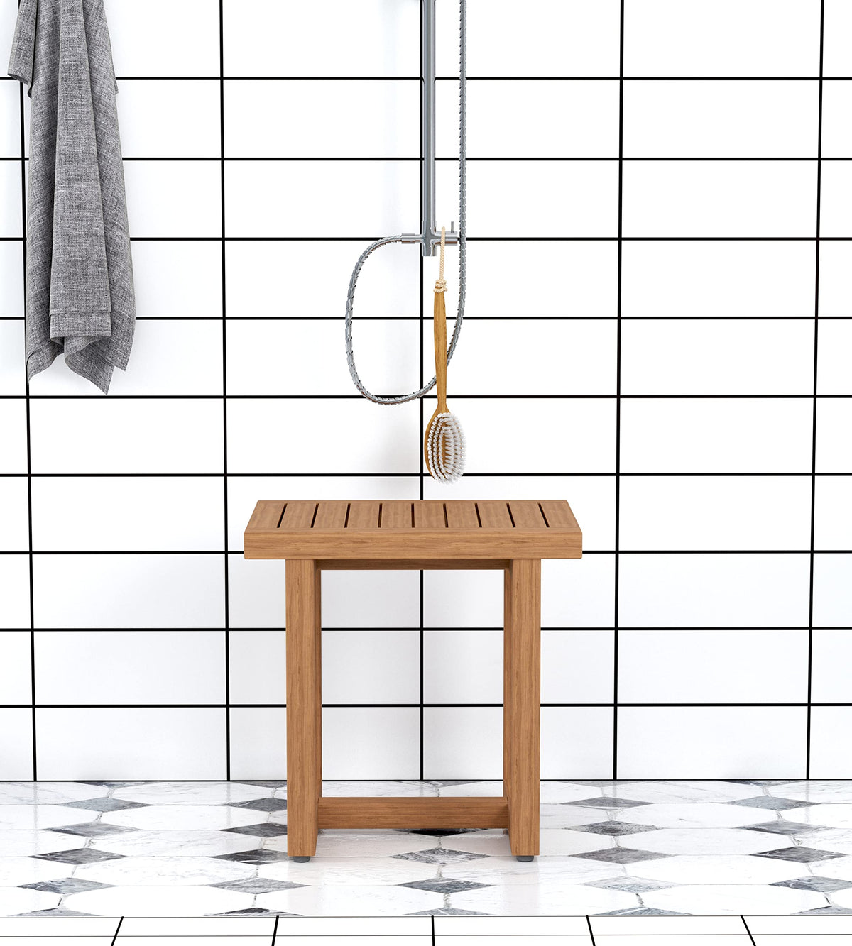 18" Teak Shower Bench W210157