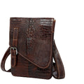 Genuine Leather Crocodile Embossed Mini Messenger Bag P1077
