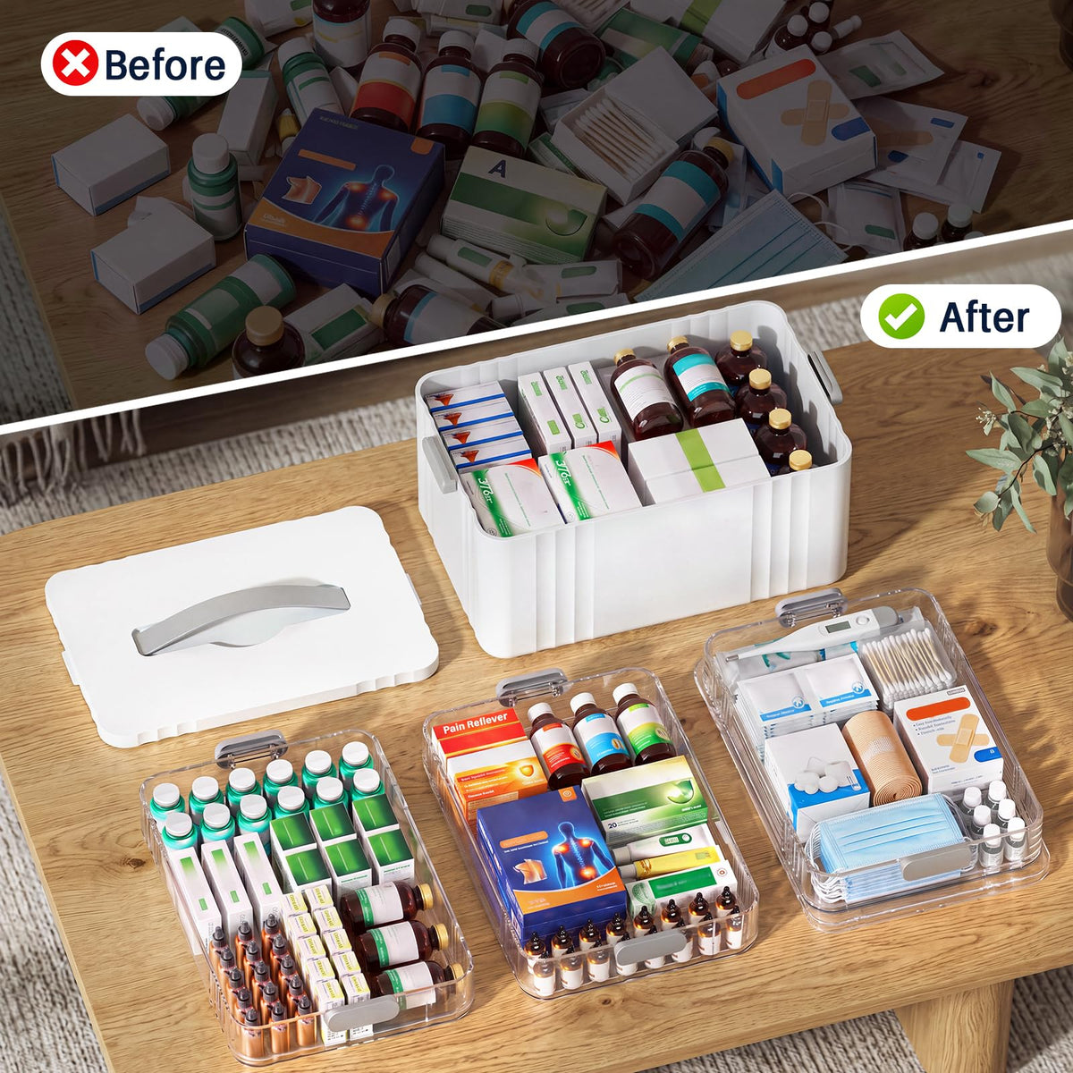 4-Tier Medicine Organizer Storage Box X699282