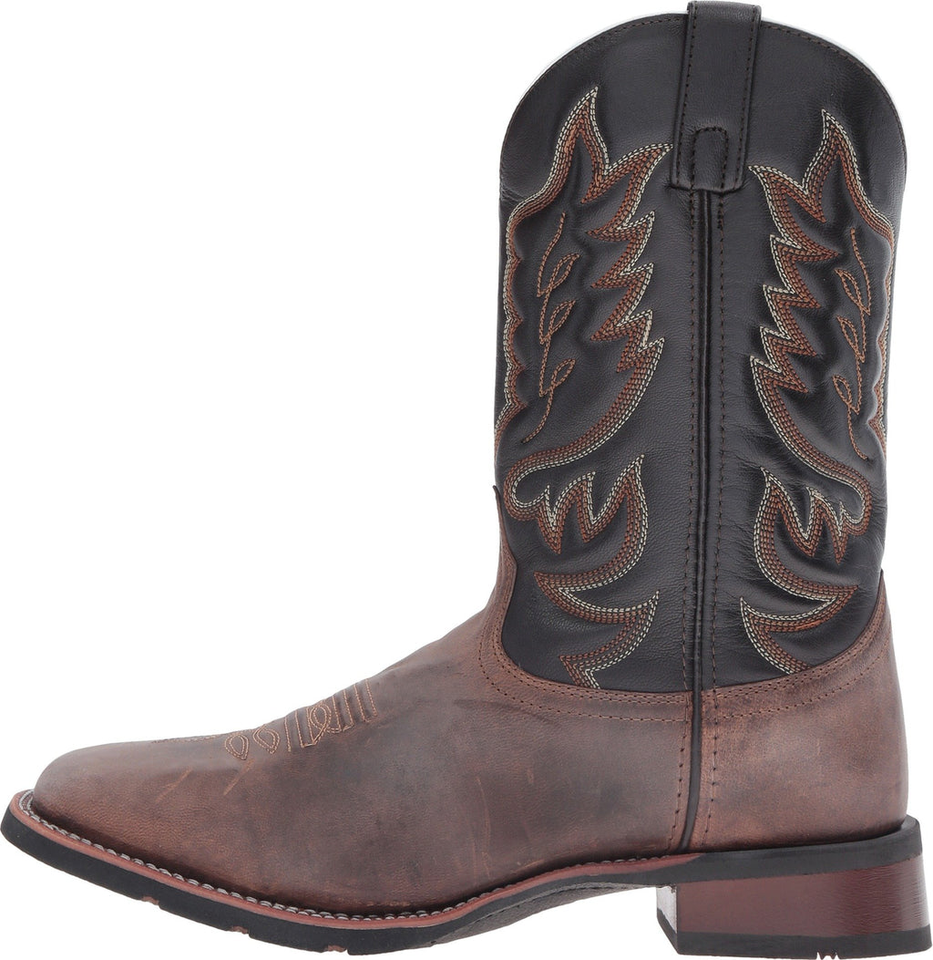 Brown Mid Calf Square Toe Pull On Boots B9274