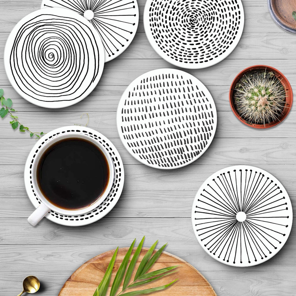 Set of 6 Ceramic Stone Coasters G71505