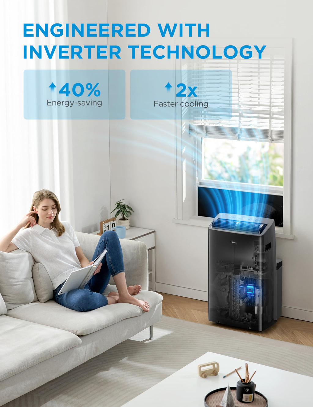 14,000 BTU Portable Air Conditioner with Heat Q71445