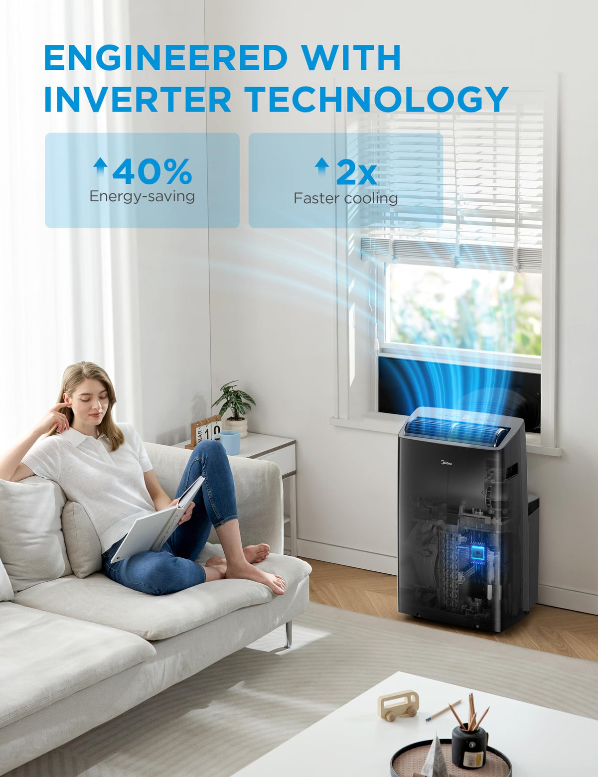 14,000 BTU Portable Air Conditioner with Heat Q71445