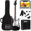 39in Full Size Beginner Electric Guitar Starter Kit with Case, Amp, Strings, Pick - Jet Black J3740