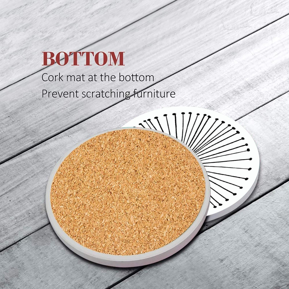 Set of 6 Ceramic Stone Coasters G71505