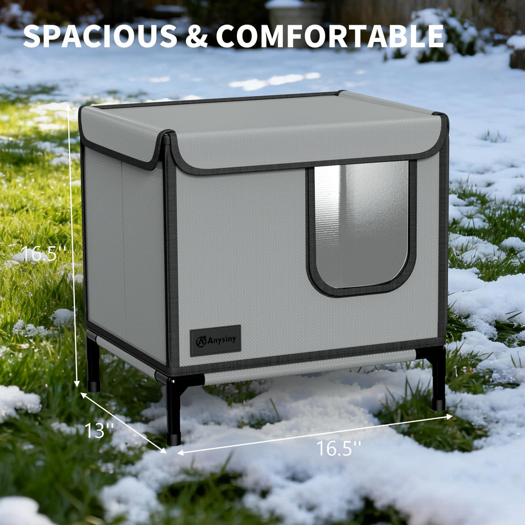 Weatherproof Outdoor Cat House with Thermal Aluminum Foil Z9605