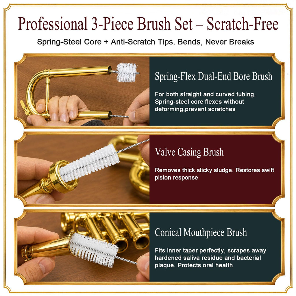 Trumpet Cleaning Kit with Oil, Grease & Brushes D451715