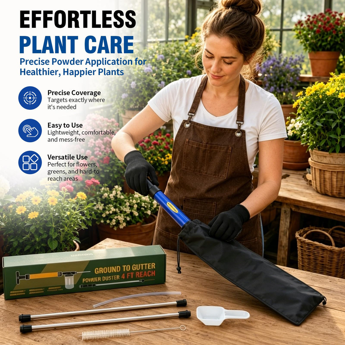 Diatomaceous Earth Powder Duster with Storage Bag B43126