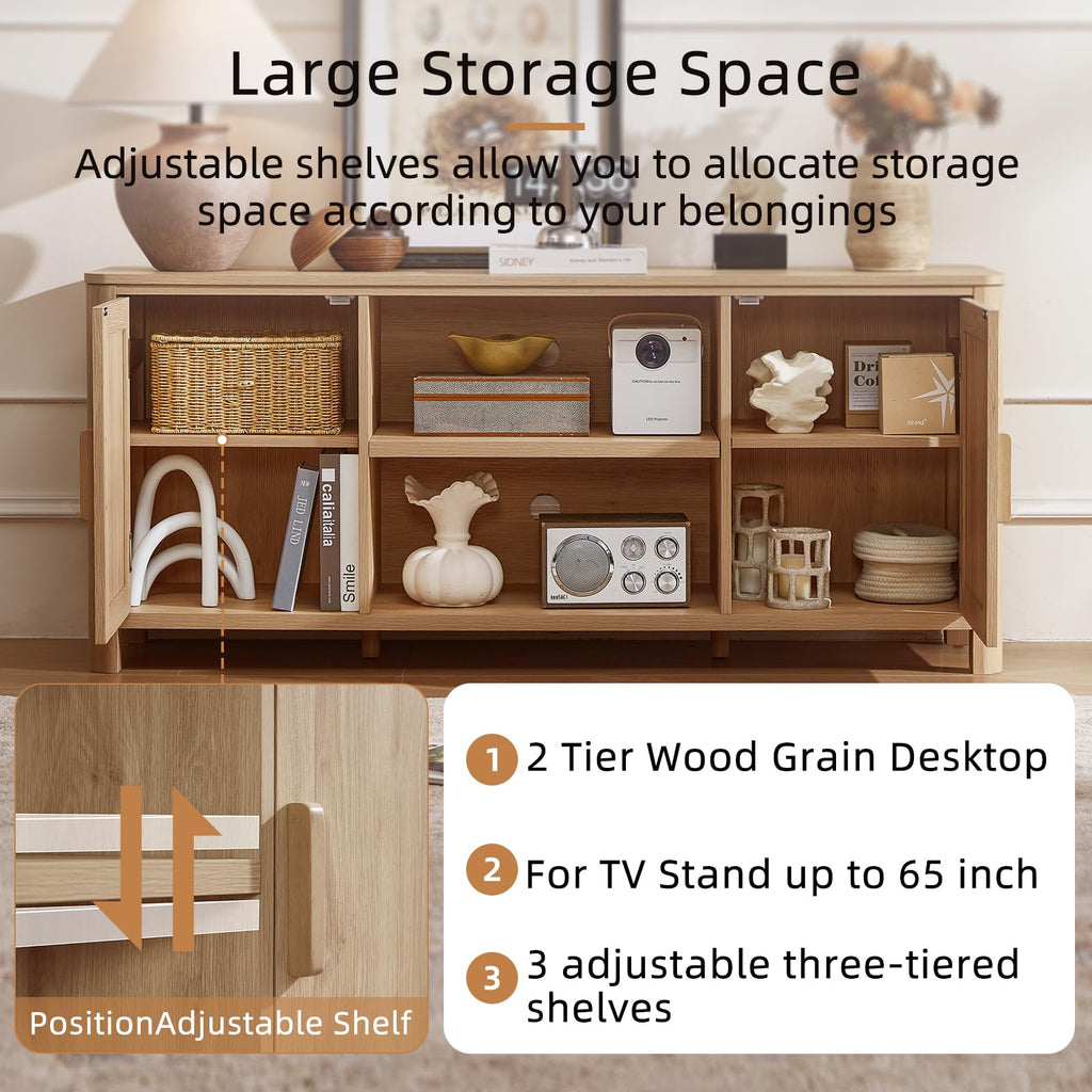 55" Natural Oak Tv Stand T61373