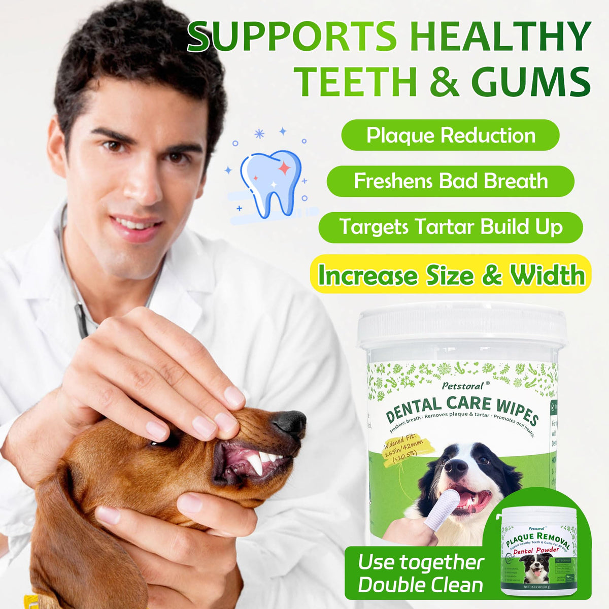 Dental Care Wipes for Dogs and Cats, 50 Count G4709