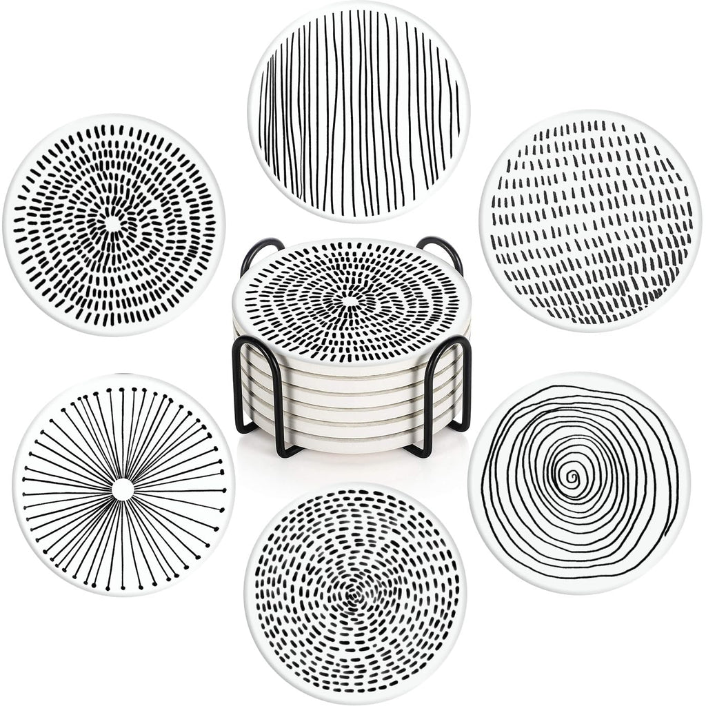Set of 6 Ceramic Stone Coasters G71505