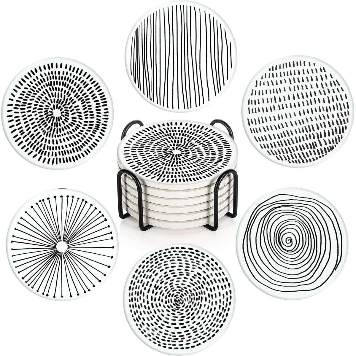 Set of 6 Ceramic Stone Coasters G71505