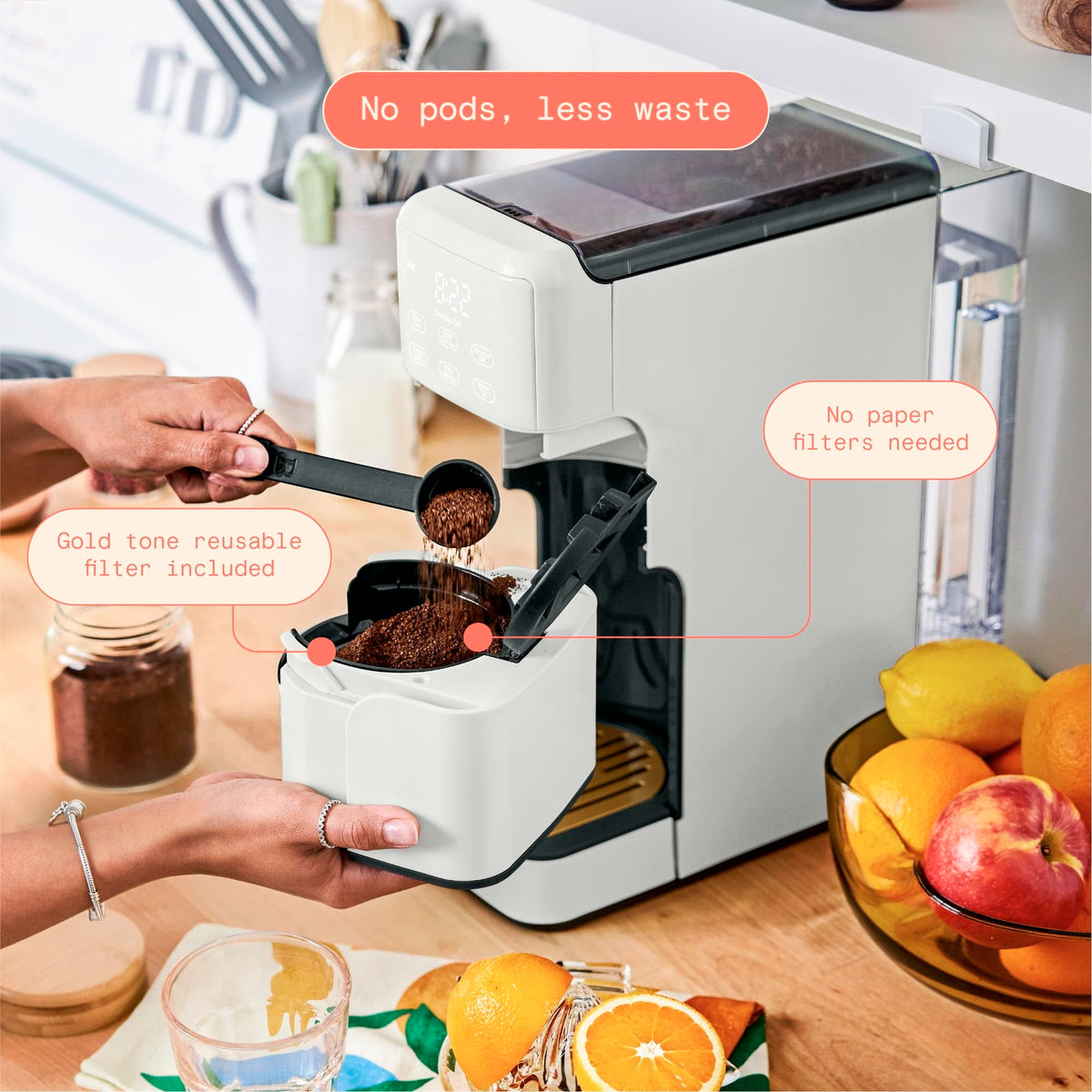 Single Serve Coffee Maker with Burr Grinder S48207