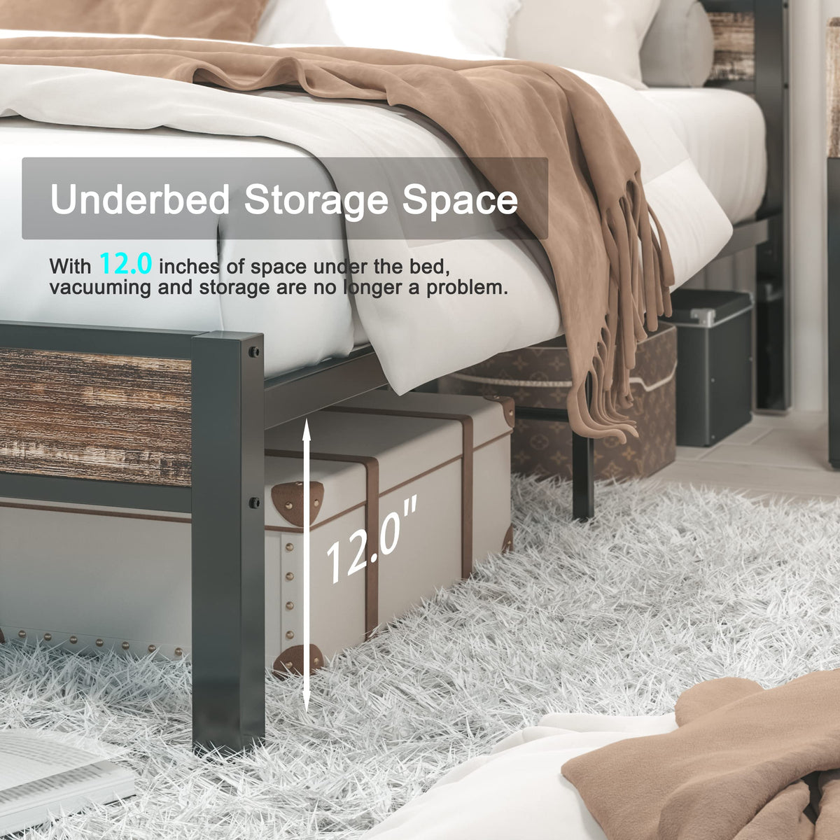 California King Bed Frame with Headboard Y914956