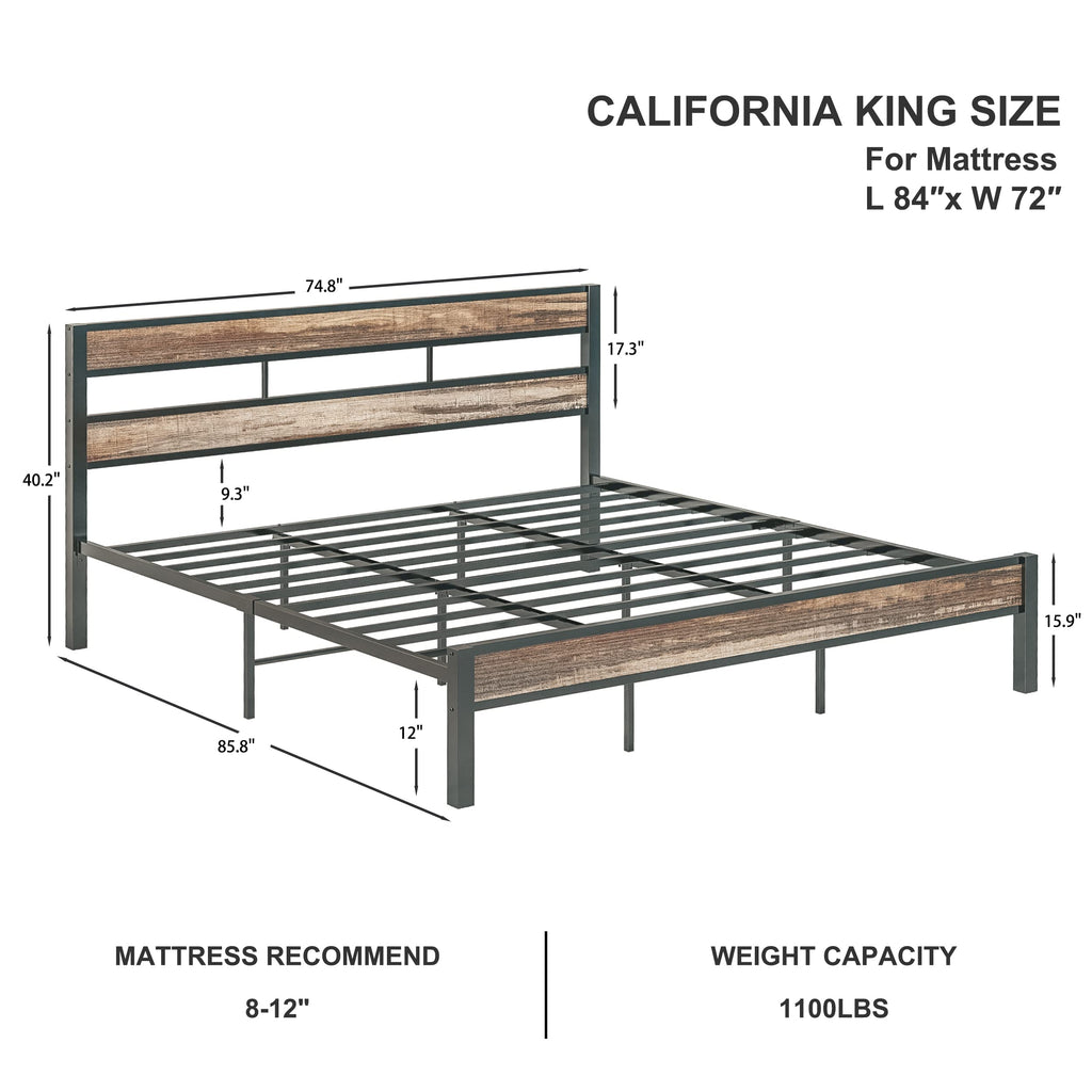 California King Bed Frame with Headboard Y914956