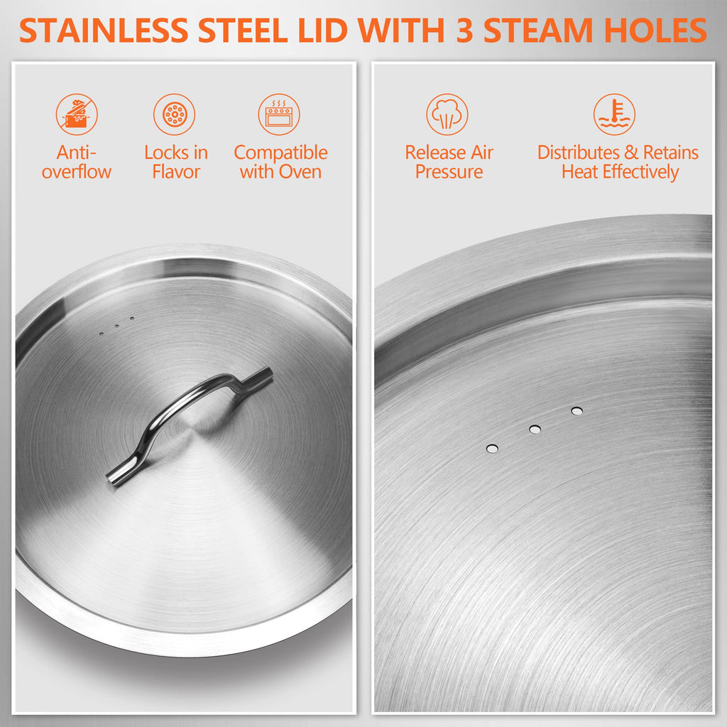 40 Quart Stainless Steel Stock Pot with Lid P913