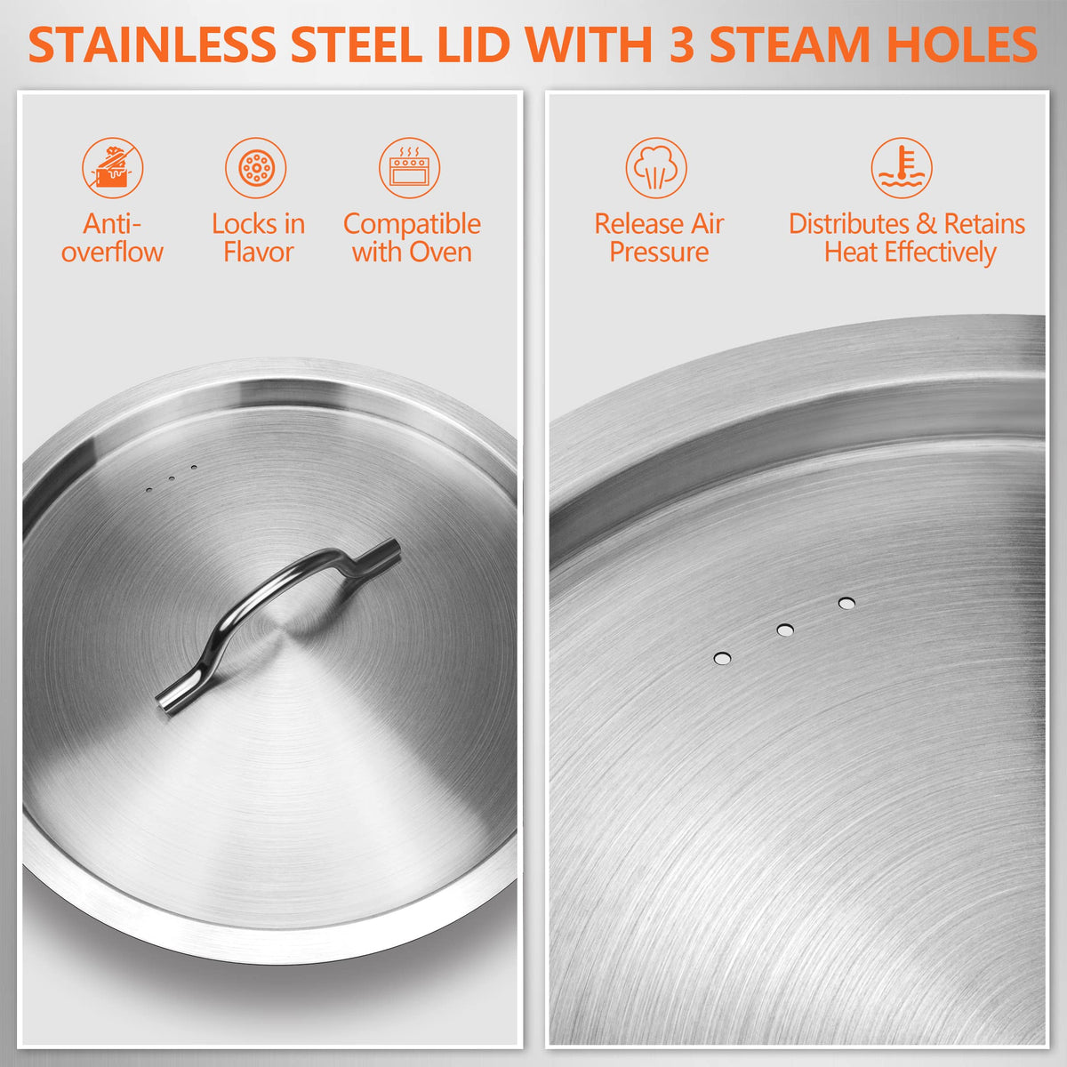 40 Quart Stainless Steel Stock Pot with Lid P913