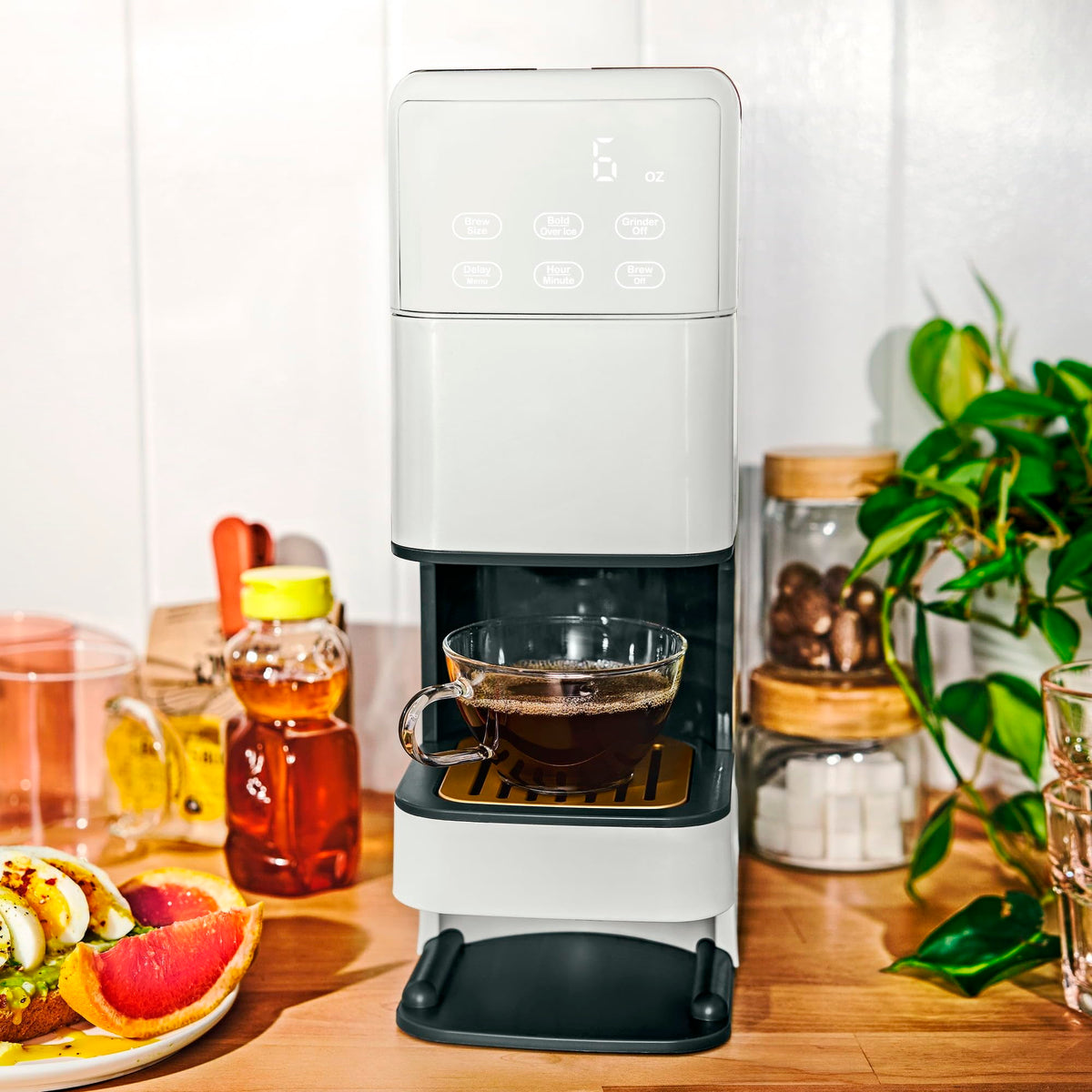 Single Serve Coffee Maker with Burr Grinder S48207