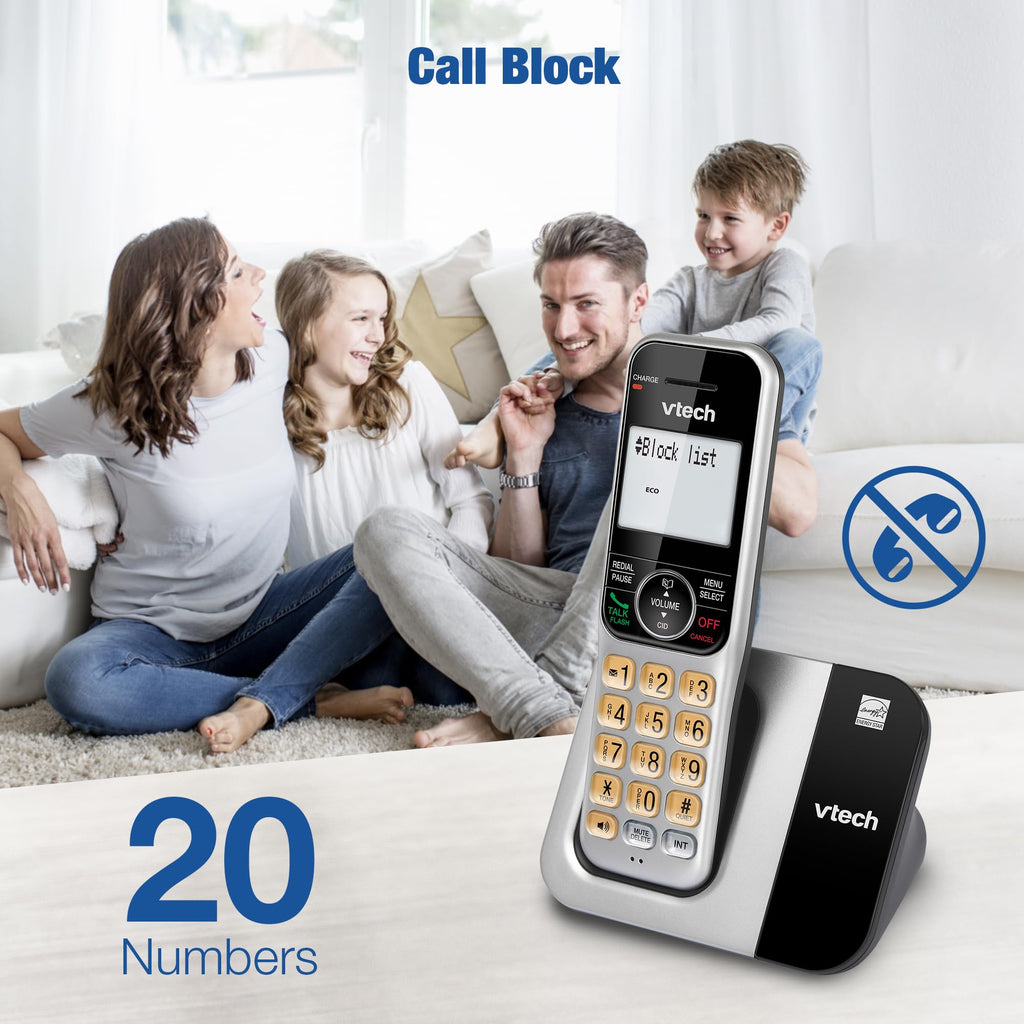 2-Handset Cordless Phone System with Call Block Z114