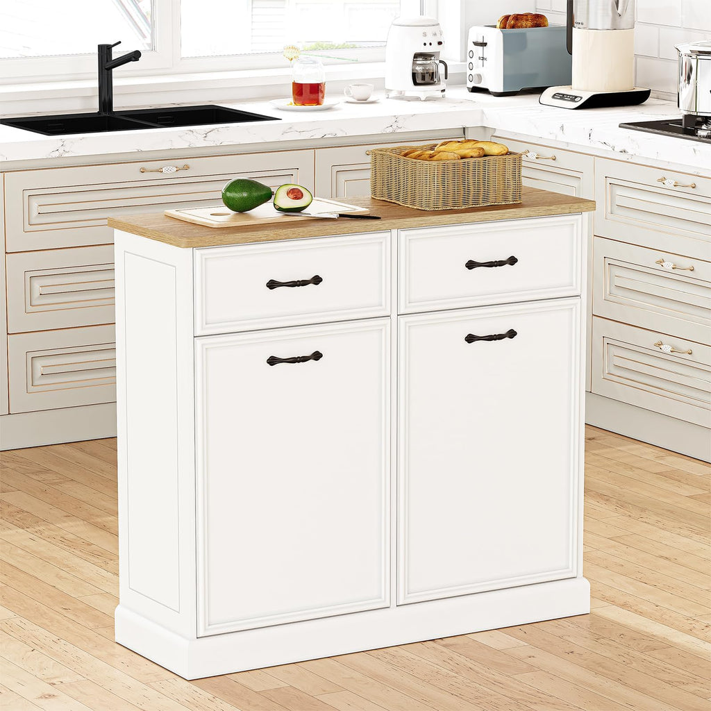 Double Tilt Out Trash Cabinet 20 gal White Y5588
