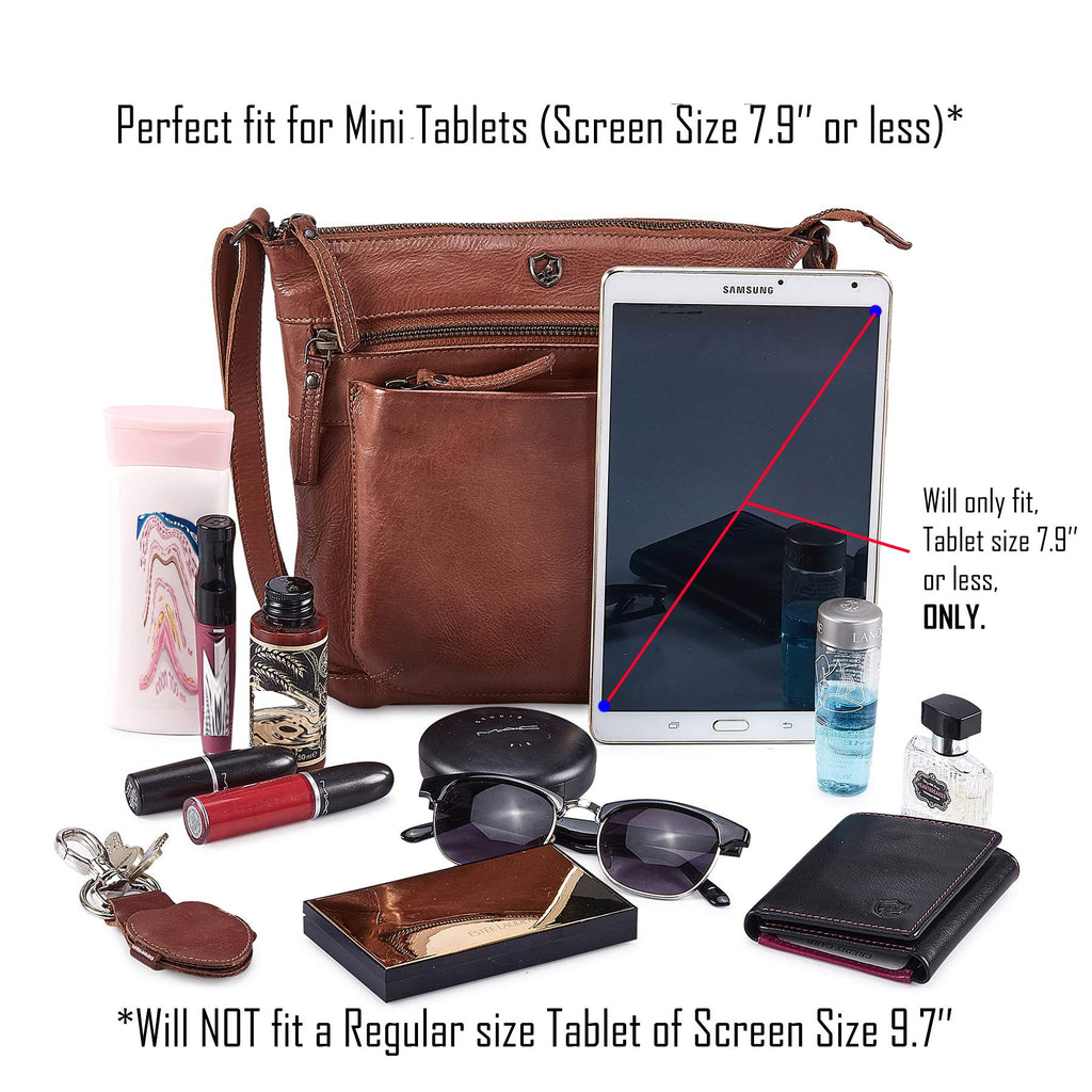 Small Genuine Leather Crossbody Bag with Adjustable Strap J90247