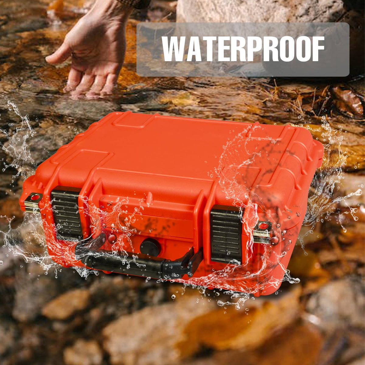 14x 11.5x 6.5 Inch Waterproof Protective Camera Case with Customizable Foam A774300