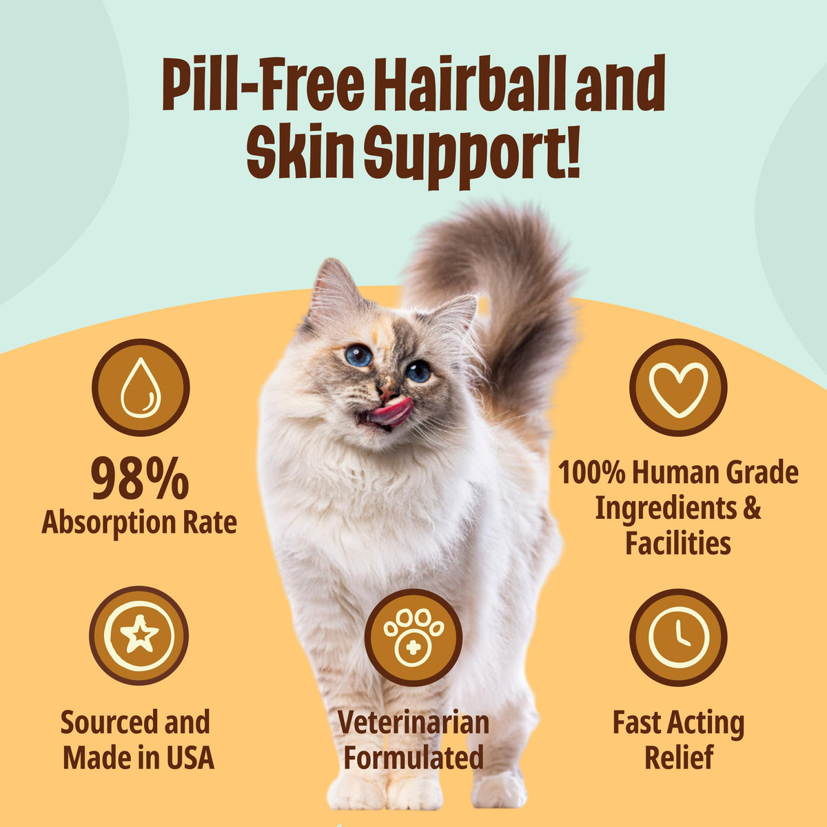 Cat Hairball Support Cod Liver Oil for Cats 30 Packets U3499