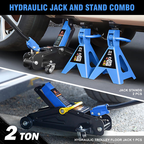 2 Ton Car Jack and Stands Kit Blue D351762