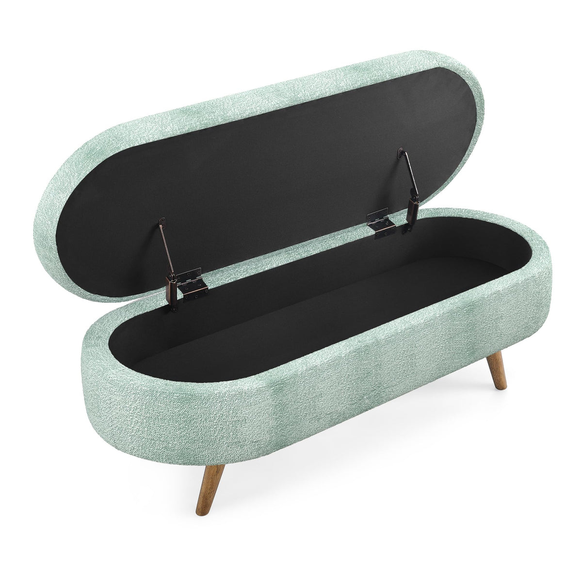 Oval Storage Bench with Rubber Wood Legs L94821