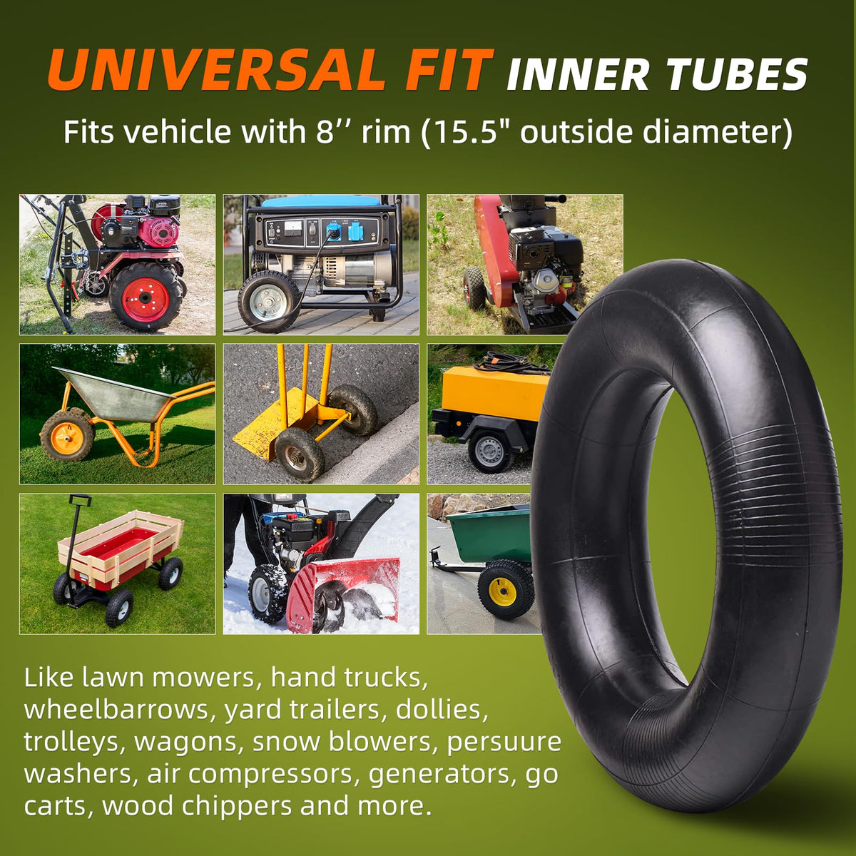 4.80/4.00-8" Inner Tube with TR-13 Straight Valve Stem (4-Pack) U212