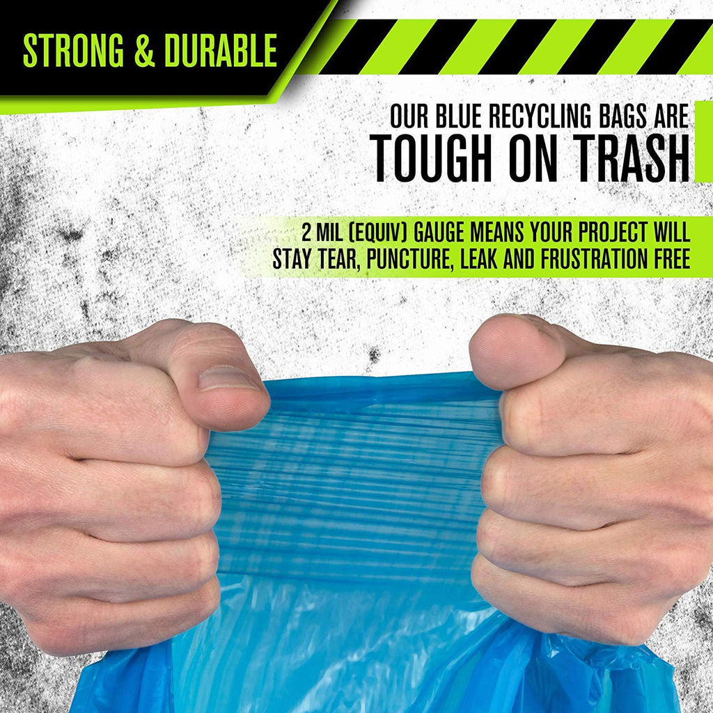 Blue 95-96 Gallon Garbage or Recycling Bags 32 Count K7706