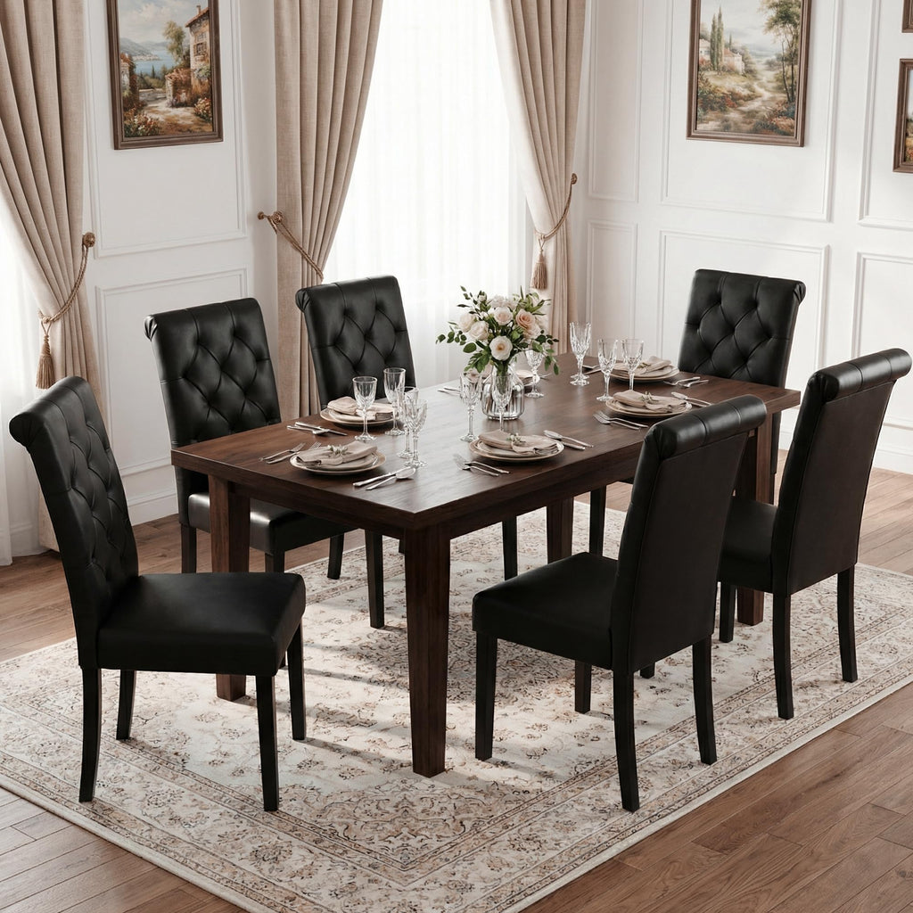 Black Upholstered Dining Chairs Set of 2 H46782