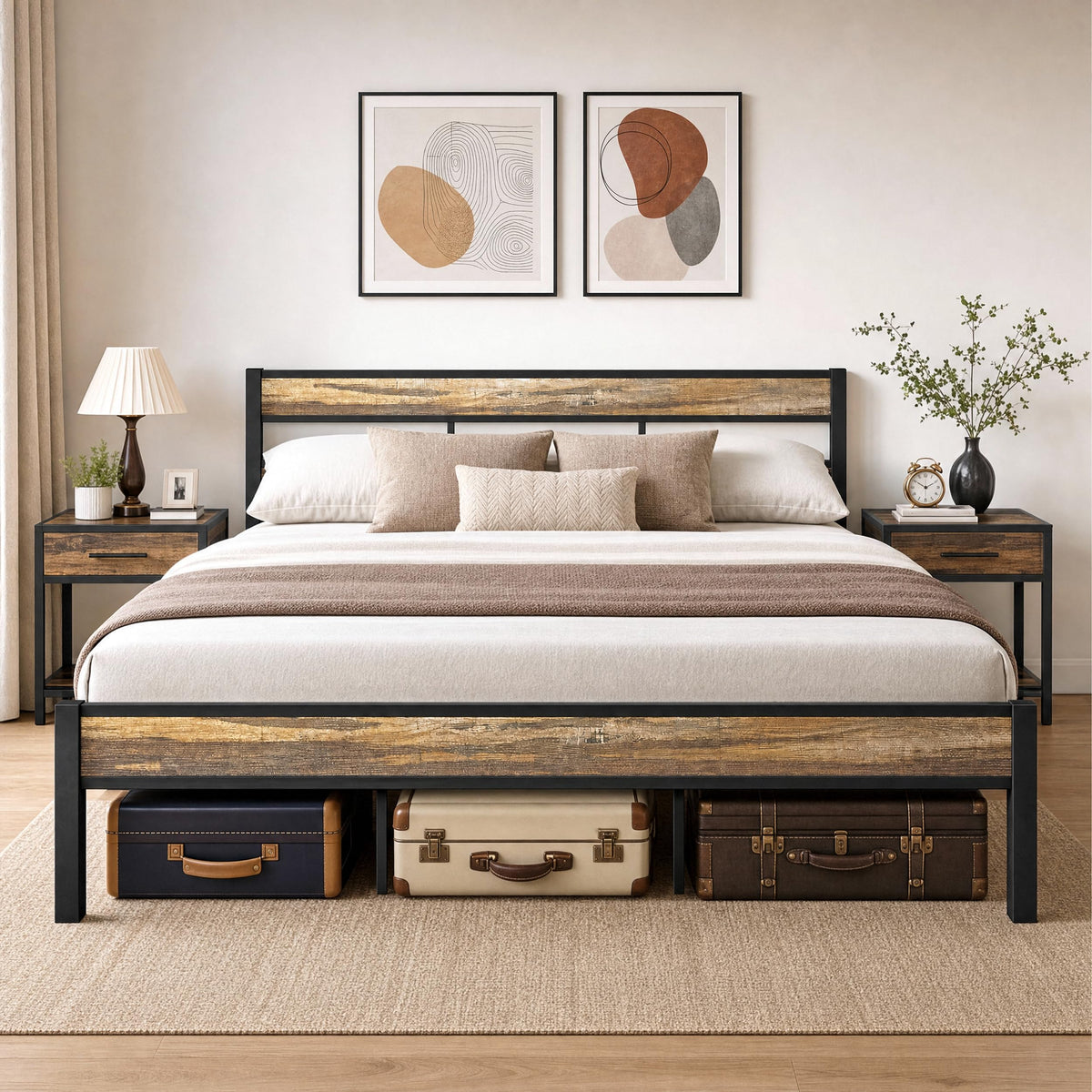 California King Bed Frame with Headboard Y914956